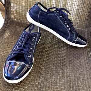 AGL Blue Denim/Patent Leather Sneakers